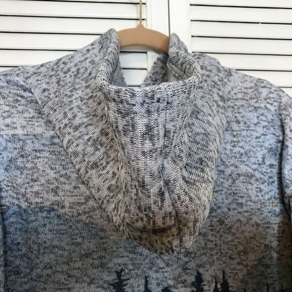 MissLook Womens Size M Hooded Pullover Jacket‎ Woodland Mountain Print Outdoors - Picture 3 of 10